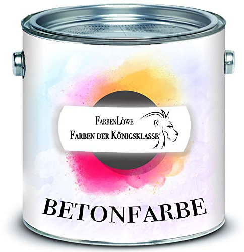 FARBENLÖWE Betonfarbe Fassadenfarbe Bodenfarbe Farbauswahl Bodenbeschichtung (1 L, Silbergrau RAL 7001)