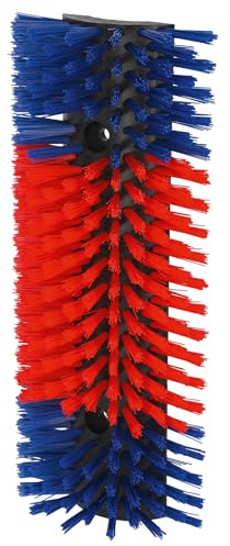 Kerbl 293100 Halbrunde Kratzbürste für Vierbeiner im Stall, 22x50 cm, Rot-Blau