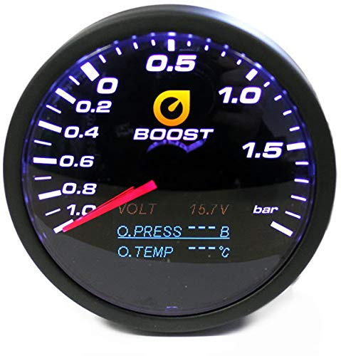 4in1 Ladedruck Anzeige 60mm Öldruck Öltemperatur Volt Gauge Klarglas TT 1013081