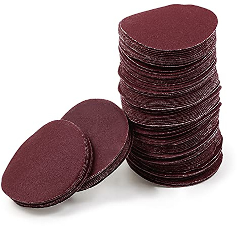 Leontool - Dischi abrasivi con gancio e anello da 5 cm, grana 180, 100 pezzi, per levigatrici orbitali casuali rettifiche per metallo, legno, gomma, pelle, plastica, pietra e vetro