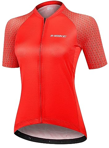 INBIKE Maillot de Ciclismo Profesional para Mujer Verano Secado Rápido Bicicleta Carretera Slim Fit Rosa MTB
