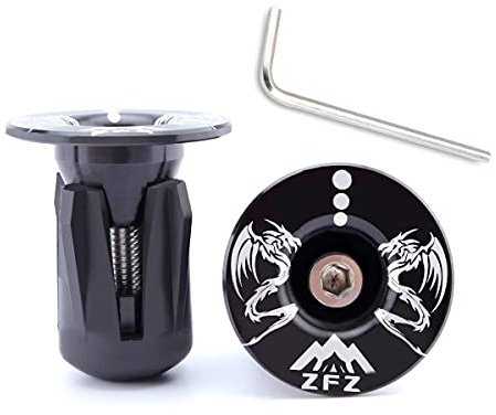 MUQZI Tapas de tapones para manillar de bicicleta – Tapas de aluminio para manillar de bicicleta, adecuadas para la mayoría de bicicletas, bicicleta de carretera, BMX, MTB Fixie(Dragón Negro)