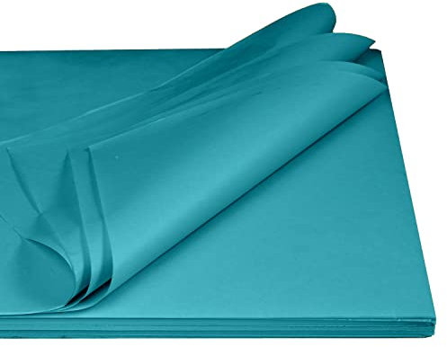 Seidenpapier aus 100% Recyclingpapier Made in Germany - 2 KG im Format 35,5 x 50 cm PresentFill® Premium Blumenseide Petrol 35 g/gm stark - Verpackungsmaterial in vielen Farben