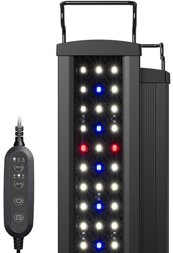 NICREW SlimLED Rampe LED Aquarium avec la Fonction Minuterie, Éclairage Réglables à Spectre Complet pour Plantes d’Aquarium d'eau Douce, 60-75 cm, 16 W, 1000 LM