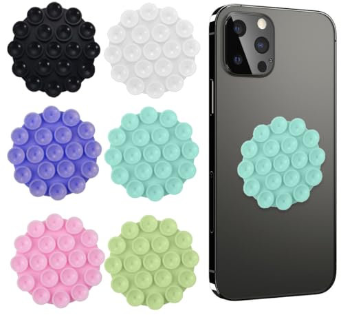BCZR 6 Stück Handyhalterung Saugnapf, 7Cm Silikon Handyhalterung Auto Saugnapf, Mehrzweck Handyhalterung Auto Saugnapf Kfz Smartphone Halterung, Handy Saugnapf Halterung (6 Farben)