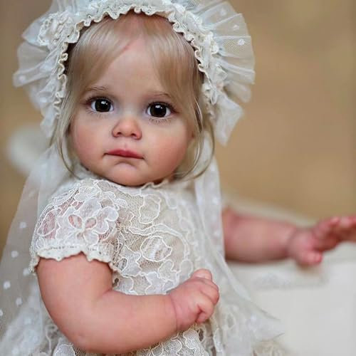 Zero pam Realistische Reborn Babypuppe Wie Echtes Baby 60Cm Reborn Baby Mädchen Lebensechte BabyPuppen Weichkörper Lebensgroße Reborn Toddler