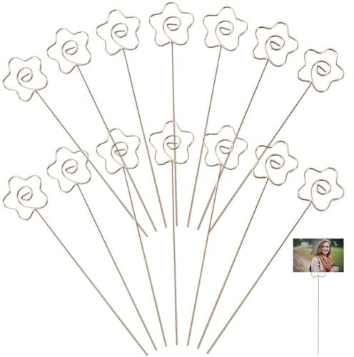 Muteitt 50 Stück Metalldraht-bildhalter, Florale Form, Drahtklammer, Tischkarten-notiz-memo-Halter Für Geburtstagsfeier, Büro, Kuchendekoration, DIY-zubehör