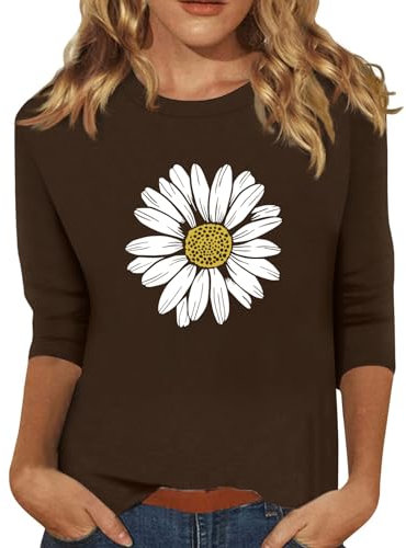 Tunika Hemd,Top Flieder Damen Grauer Kaputzenpulli Bluse Musselin T Shirt Damen Khaki V-Pulli Damen Linen Top(Braun,S)