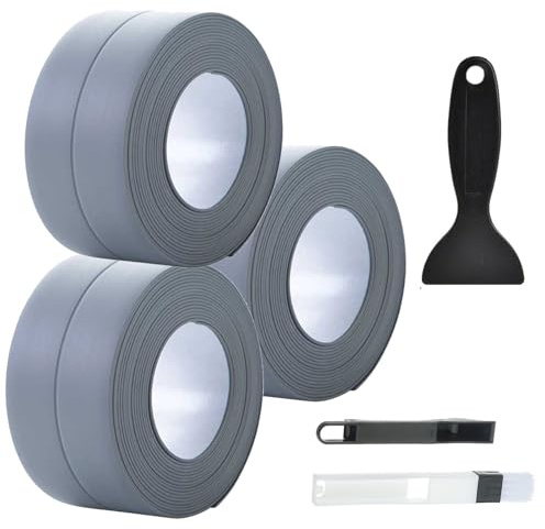 KUBDPQOR Kit de Quincaillerie pour Meuble - Ruban Adhésif d'Étanchéité en Silicone Gris pour Salle de Bain - Solution Parfaite pour Votre Maison