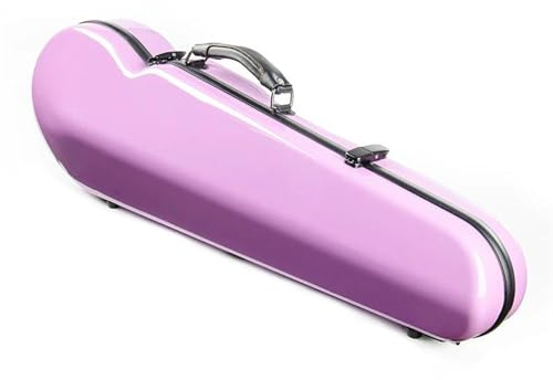 Geigenkasten 4/4-Geigenkoffer Dreieckig Hartschalenkoffer Violett Gemischte Kohlefaser Wasserdicht Leicht Mit Doppelten Schultergurten