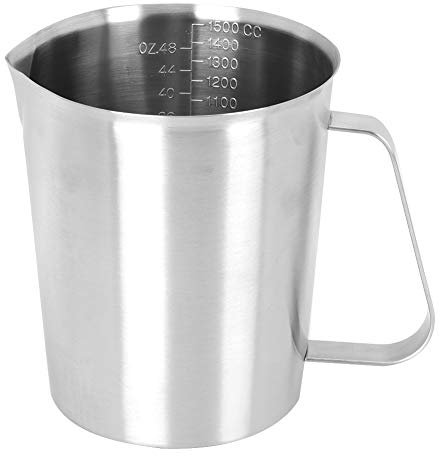 Jarra para Espumar Leche de 1500 Ml, Jarra para Espumar Leche de Acero Inoxidable, Accesorios para Máquinas de Barra de café de Gran Capacidad, Herramientas de Barista con Escala