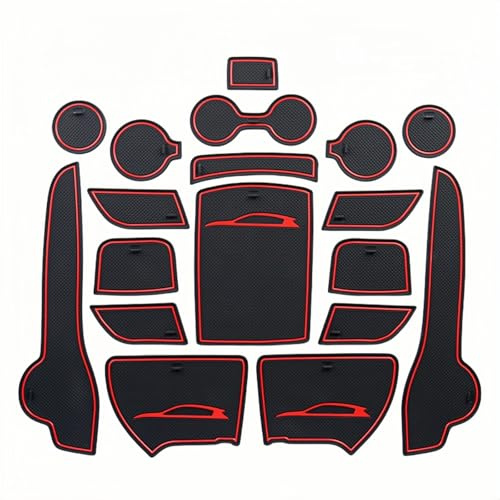 SXXTS Alfombrilla de Goma para Kia SPORTAGE/QL 2016-2018, Alfombrilla de Goma Antideslizante para Consola Central Impermeable Coche Accesorios,Red