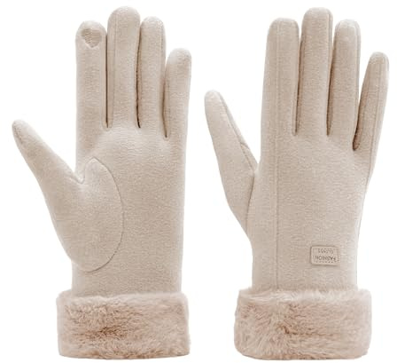 BAVATEE Gants Femme Hiver, Gant Tactile Femme avec Doux Doublure épaisse, Gant Chaud Femme, Gant élégants Thermique pour La Conduite, La Course à Pied, Les Activités de Plein Air