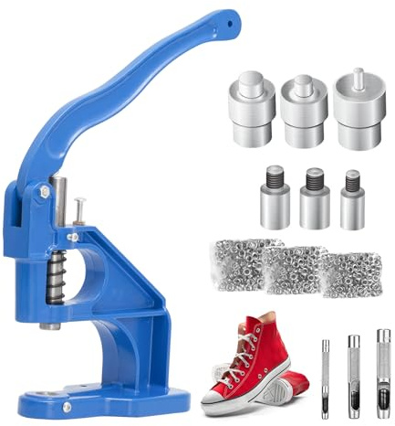 Victool Profi Öljettång Set med 1 500 öljetter (Inre-Ø 6mm, 10mm, 12mm) och 3 former, Öljettpress, Öljettstans, Nitpress, Tryckknappspress, Handpress Set för Tyger, Presenningar, Solseglingar, Läder