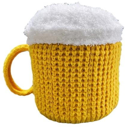 GJKLO Hut Bierkrug, oktoberfest, Plüsch-Mütze, mit Henkel, Volksfest, Kostüm, Karneval, Themenparty, Mottoparty, lustige hüte, Herbst/Winter, Gelb