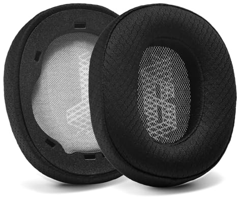 PESLNG Professionelle PU-Leder Ersatz Ohrpolster für JBL E65 E65BTNC/Duet NC/LIVE650 BTNC/LIVE660 BTNC, Verwendet hochwertigen Memory-Schaumstoff für mehr Komfort (Fußballnetzstoff-Schwarz)