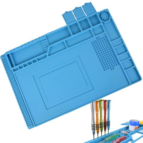 Magnetischer Silikonpuffer – flexible Reparatur ohne Stock, Arbeitsplatzmatte | elektronische Speicherteile mit Abschnitt für Präzisionswerkzeug, Protschicht