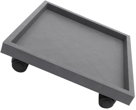 TOGEVAL Sottovaso Rettangolare con Ruote in Materiale Resistente, Base a Rullo per Piante da Interno, Supporto Girevole per Fioriere con Vassoio Portavaso per Giardino e Balcone