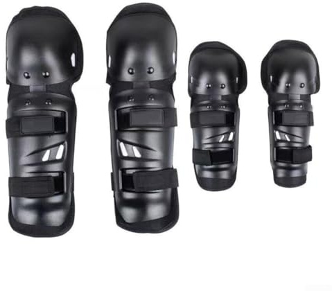 Gdfnmogo Rodilleras y coderas para ciclismo, motociclismo y deportes al aire libre, juego de 4 piezas de protección con tela transpirable, EVA anticolisión, para ciclistas (negro)