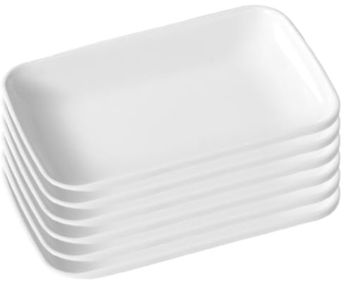 Jeorywoet 6 uds. Platos para hornear rectangulares de 7, 5x4, 7x0, 8 pulgadas, plato para lasaña para horno, microondas, freidora, tostadora