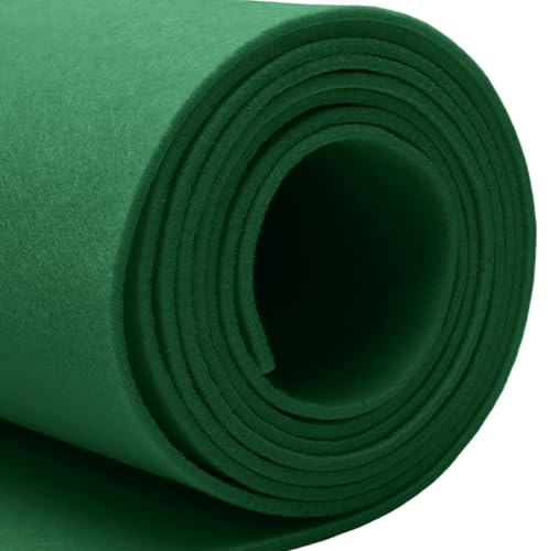LUPATDY Tela de Fieltro Verde Navidad 40cm x 250cm, Rollo de Fieltro por Metros, 2mm de grosor, Tela de Fieltró Color Liso para Patchwork, Costura, Manualidades, Decoración