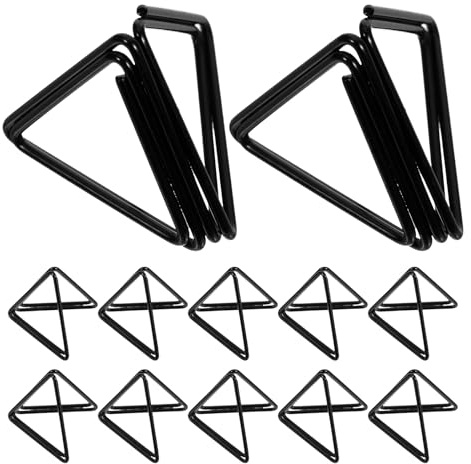 KHBUAB 36 Portatarjetas de Mesa de Metal Triangular Negro, Soporte para Tarjetas y Números de Mesa, Expositor Multifuncional para Bodas, Fiestas y Oficina, Juego de 36 Piezas