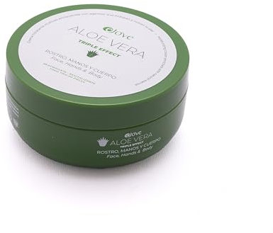 Ejove Crema all'Aloe Vera Triplo Effetto Per Viso Mani e Corpo 200 ml | 100% Aloe Vera delle Canarie e oli essenziali | Crema multiuso naturale idratante e anti-età | per pelle secca e sensibile