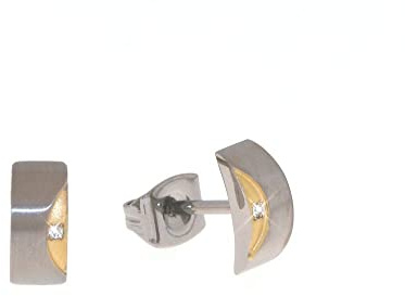 Boccia Damen-Ohrstecker Titan mattiert Diamant (0.01 ct) weiß Brillantschliff - 05007-03