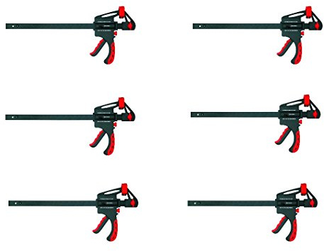 Proteco-Werkzeug® Set 6 Stück Schnellspannzwingen 150 mm x 63 mm Einspanntiefe Einhandzwingen Spreizzwingen Spannzwingen Schraubzwingen