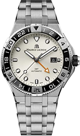 MAURICE LACROIX Men's White Aikon Venturer GMT Stainless Steel Watch AI6158-SS002-130-1
