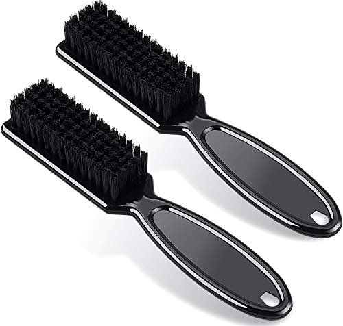 2 piezas cepillo de limpieza de cuchilla de peluquero cepillo de pelo herramienta de cepillo de uñas para limpieza de recortadora (Negro)