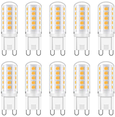 G9 LED Bulbs 5W 400LM Cool White 6000K Non Dimmable (Pack of 10) | 40W Halogen Bulbs Equivalent, No Flicker, 360° Beam Angle, Energy Saving Light Bulbs Lamps for Home Ceiling Lights