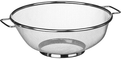 Premier Essentials 20 cm Fine Mesh Sieve – Stainless Steel Strainer for Cooking & Baking | Dual Handle Kitchen Sieve & Rice Strainer