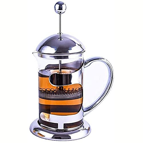 XIXIDIAN Pote de Prensa francés de Acero Inoxidable, Tetera Resistente a Alta Temperatura, Filtro de hogar, cafetera, Tetera de Vidrio Grueso, (Size : 300ML)