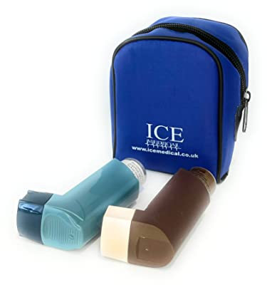 ICE Medical Asthma Inhaler Medication Bag - Small (Royal Blue) - Bag Only - No Medication Included