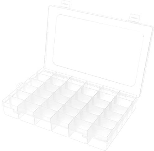 BTremary 36 Grids Clear Craft Storage Boxes with Compartments, Bead Organizer Storage Box, Plastic Jewellery Organizer Box, Small Parts Organizer for Rock Screw Seed Washi Tape
