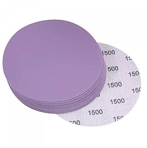 sourcing map 15Pcs 5-Inch Purple Sanding Discs 1500 Grits Hook and Loop Professional Aluminum Oxide Sand Paper Wet Dry Polish for Wood Metal Paint Finishing