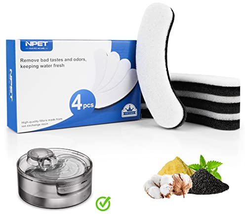NPET 4pcs Replacement Filters for DF10 DF30 Dog Fountain