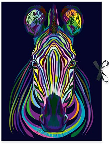 RNKVERLAG 45365 - Zeichenmappe Neon 44 x 62 cm, DIN A2, mit schwarzem Verschlussband, 1 Stück