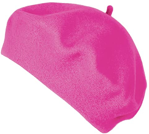 Van Der Rich ® – fransk klassisk basker basker – damer, Neonfuchsia, one size