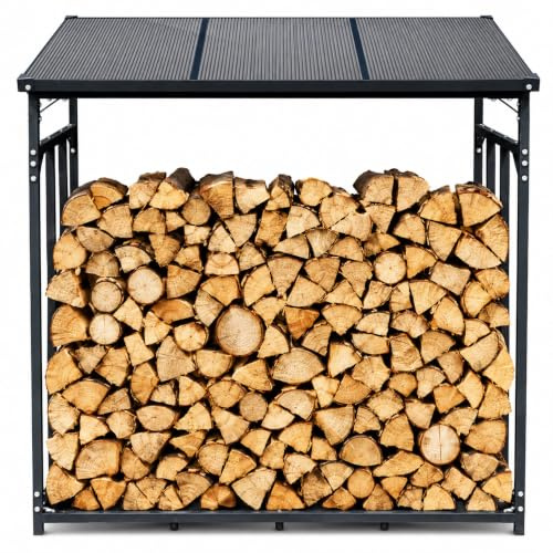SCHMIDT security tools Kaminholzregal Außen 143x70x145 cm Stahl mit Dach