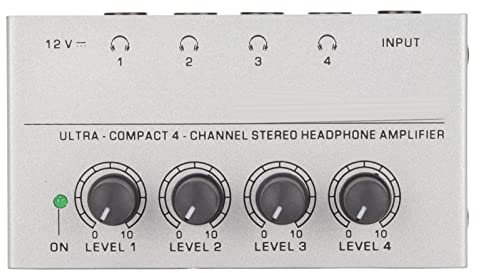 Amplificateur de Casque à Faible Bruit HA400, Amplificateur de Casque Stéréo à 4 Canaux pour Une Utilisation en Studio, Ampli pour écouteurs Stéréo Portable