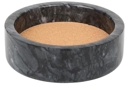 SIPARUI Marmor-Weinflaschen-Untersetzer mit saugfähigem Kork-Abstandshalter für Weinuntersetzer, Champagnerflaschen, Untersetzer, Schmuck-Organizer (schwarz)