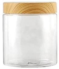 Vetro ermetico venature del legno per la cucina, a prova di umidità, contenitore salvafreschezza, collo largo, bottiglia di plastica, scatola trasparente per biscotti