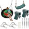 TRIBECCO Kinderschaukel Spielplatzschaukel Set mit Nestschaukel Bodenanker und Schaukelverbinder - Belastbar bis 150 kg - Ideal für Kinder und Erwachsene (90° Grün)