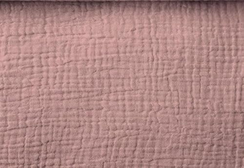 Textrend Doppelter Gaze-Musselin Stoffe Meterware - Stoff zum Nähen - Musselin - Weiches Antiallergisches Material - Textilien 1x1.45m - Stoffe Meterware (Sephia rose)