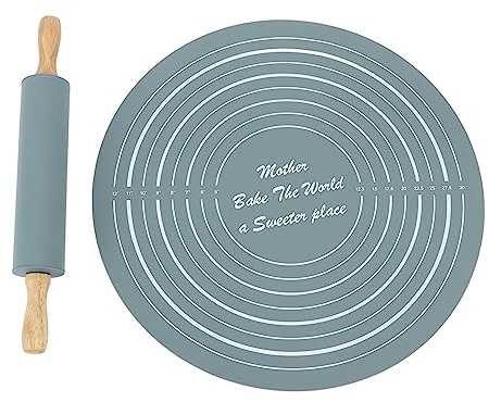 Grand Rouleau à Pâtisserie en Silicone, Ensemble de Tapis de Cuisson pour Pâtisserie, pour la Cuisine (GREY)