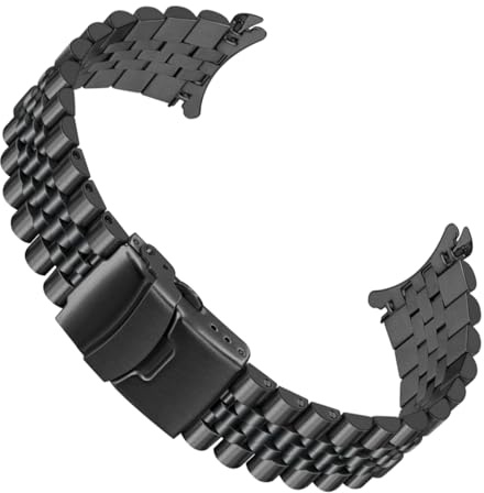 SINAIKE Cinturino in metallo per orologi da uomo e donna, 23 mm, acciaio inossidabile, bracciale Jubilee con estremità curve, cinturini affusolati, sostituzione cinturino nero