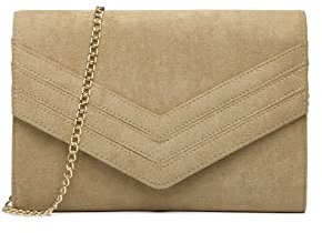 Miss Lulu Clutch Damen Wildleder-Optik Leichtgewicht Umhängetasche für Hochzeiten Partys Bälle