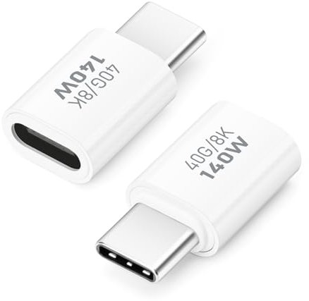 AIYEEN Adaptador USB C de 40 Gbps (Paquete de 2), Adaptador USB C Macho a Hembra Adaptador USB 4.0 Tipo C Conector de Transferencia de Datos Compatible con iPhone 15, Samsung, MacBook
